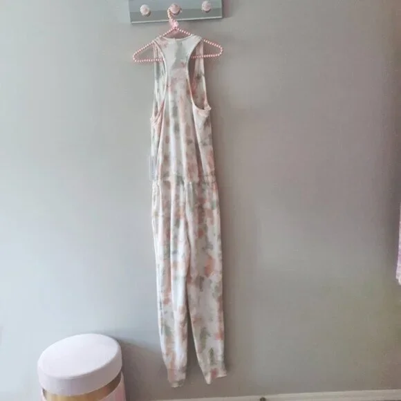 NWT Young Fabulous & Broke Eberhart soft pastels tie dye jumpsuit, XS or M
